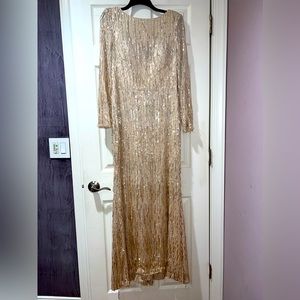 Allover sequins and beaded fringe dress